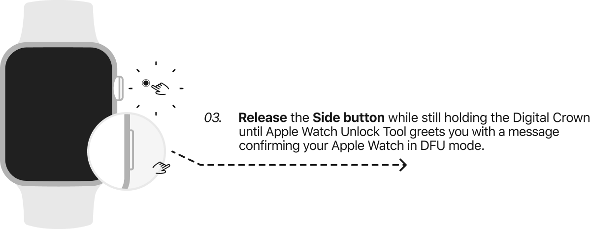 Put Apple Watch in DFU Mode Step 3.